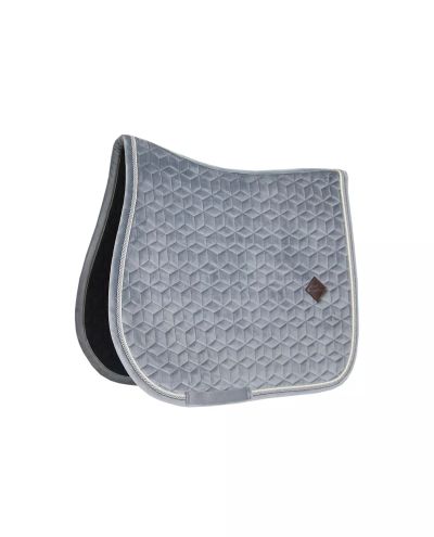 Basic Velvet Grey Jump Saddle Pad (Full)