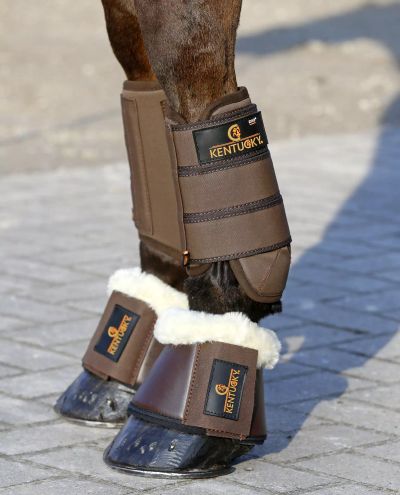 Sheepskin Overreach Boots Brown Natural
