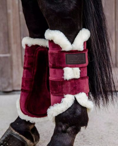 Brushing Boots Velvet Contrast Bordeaux