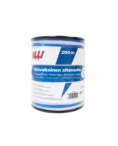 Olli Blauw en wit afrasteringslint 12mm/200m